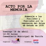 Cartel del acto por la memoria en Tarifa.