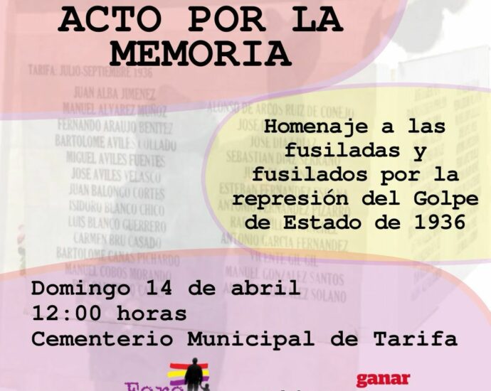 Cartel del acto por la memoria en Tarifa.