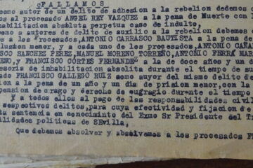 Fallo de la sentencia del consejo de guerra colectivo.