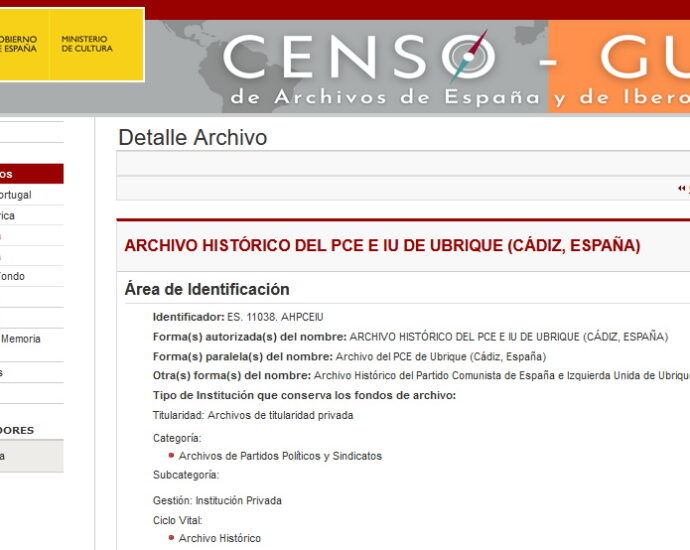 Detalle del registro del Censo-Guía.