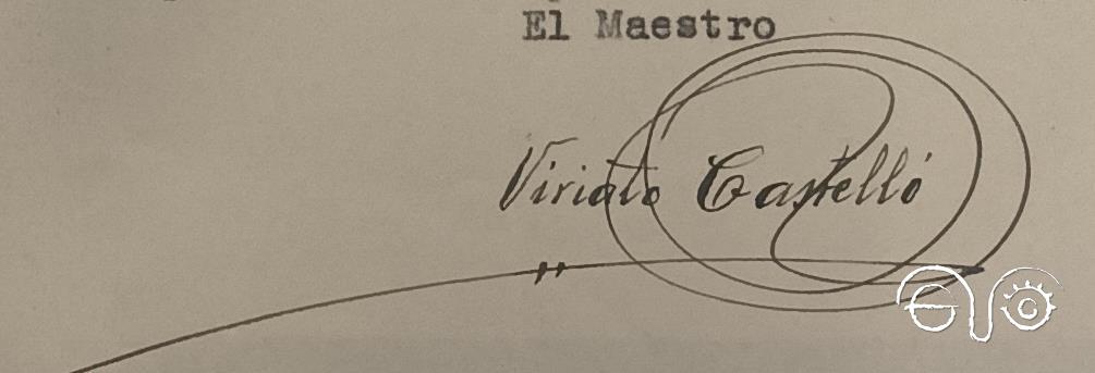 Firma del maestro.