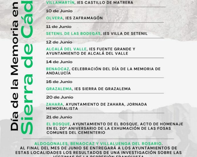Cartel de las actividades.