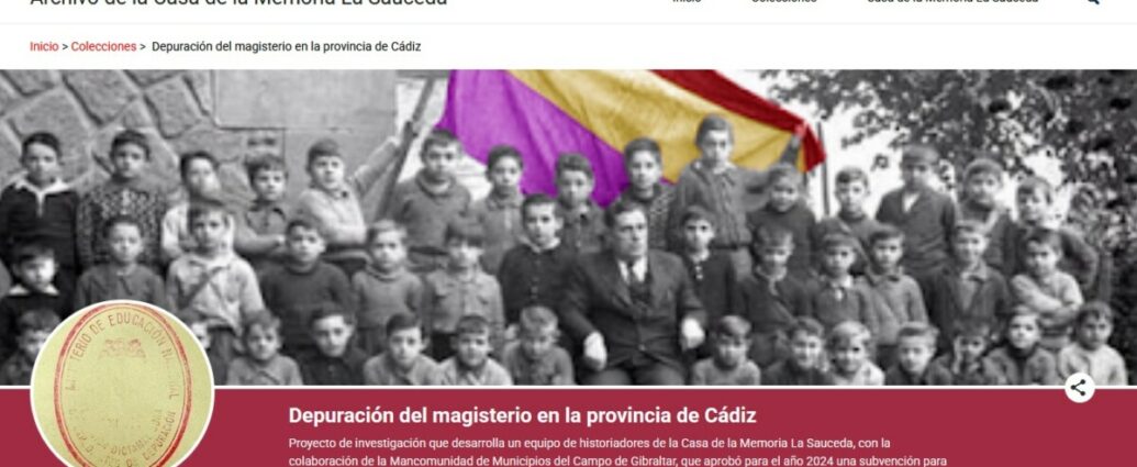 Portada de la base de datos sobre la depuración del magisterio.