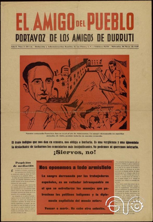 Portada del periódico en el que, a pesar de que no hemos localizado ningún artículo con su firma, aunque nos consta que también podría haberlo hecho con un seudónimo, debió escribir nuestro maestro.