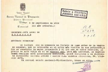 Bajo el título “Las rutas de la guerra”, se hacía esta oferta, catalogada de excursión, por el precio de 400 pesetas. Archivo Municipal de Estepona C-01548-06-00